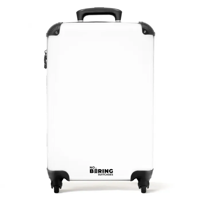Witte print NBS - Handbagage koffer - Volwassenen Unisex middel -productfoto_recht