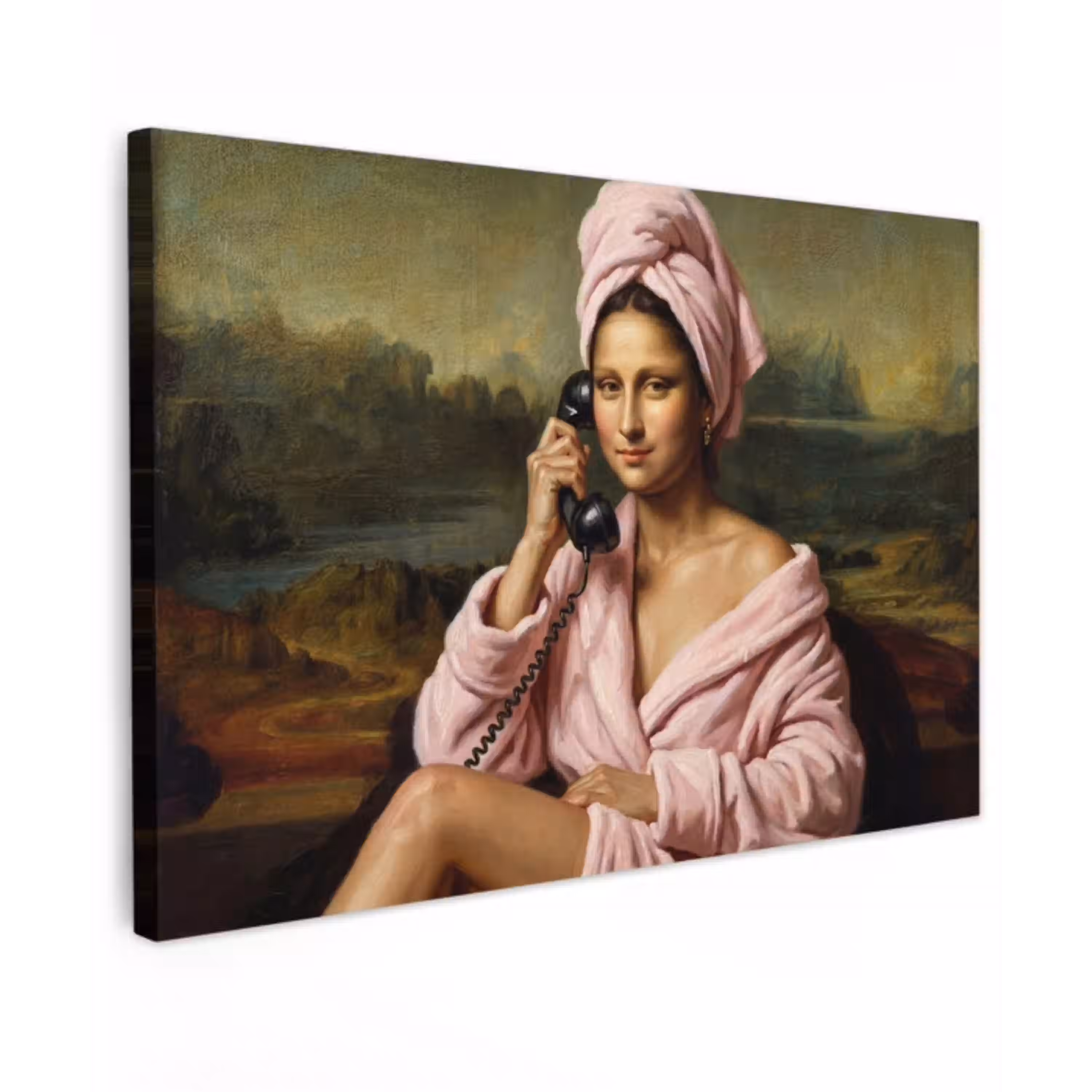 Mona - Klassiek - Roze Tuinposter op houten frame 2 cm dik klein -3d