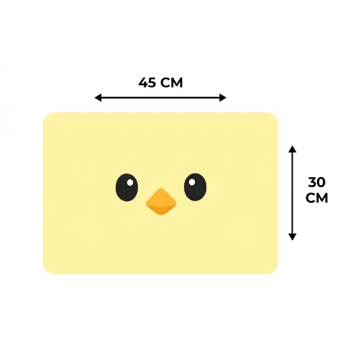 Kuiken - Vrolijk - Geel - Minimalistisch Placemat vinyl groot -specs