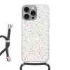 Terrazzo -  Patroon  -  Créme Hoesje iPhone 16 Pro Max met koord klein 804 -3d
