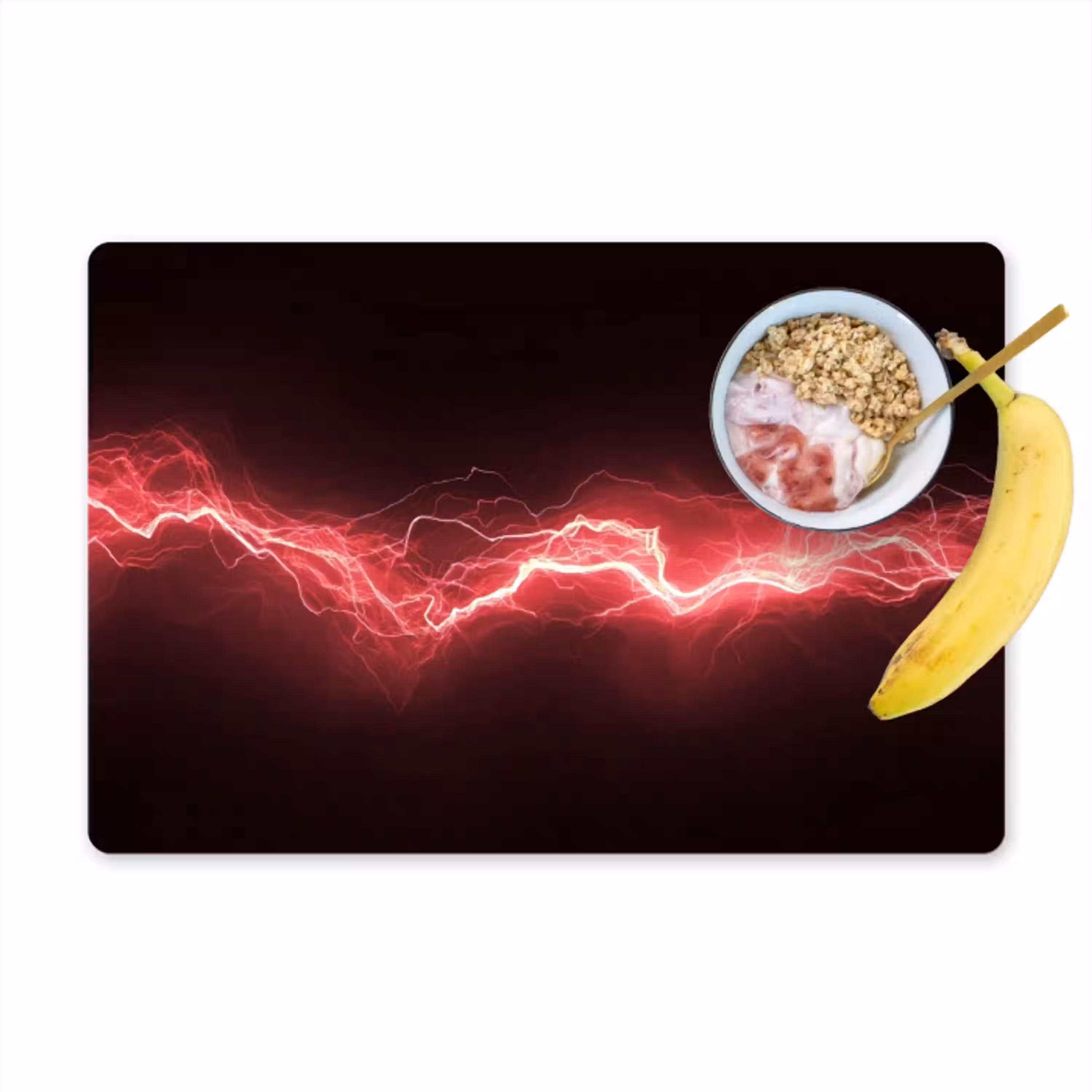 Gaming - Rood - Elektriciteit - Energie  - Lijn Placemat vinyl groot -zzzproduct_Kitchenyeah-website
