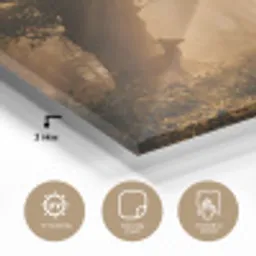 Hert - Bos - Mistig - Natuur - Goud plexiglas 5mm klein -sfeer2