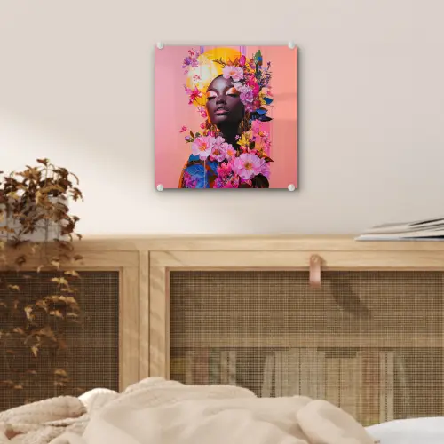 Kleurrijk - Bloemen - Vrouw - Zon plexiglas 5mm klein -sfeer4
