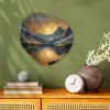 Berglandschap met Gouden Zonsondergang Wandcirkel Organisch Forex 3mm klein -sfeer2