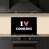 I love cooking - Koken - Hartje - Kookliefhebber - Kok - Spreuken keuken achterwand spatscherm klein -sfeer1