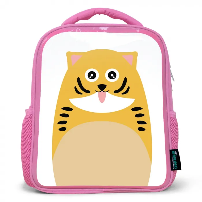 Dierenportret - kat - kinderen Kinderrugzak - Roze middel -3d