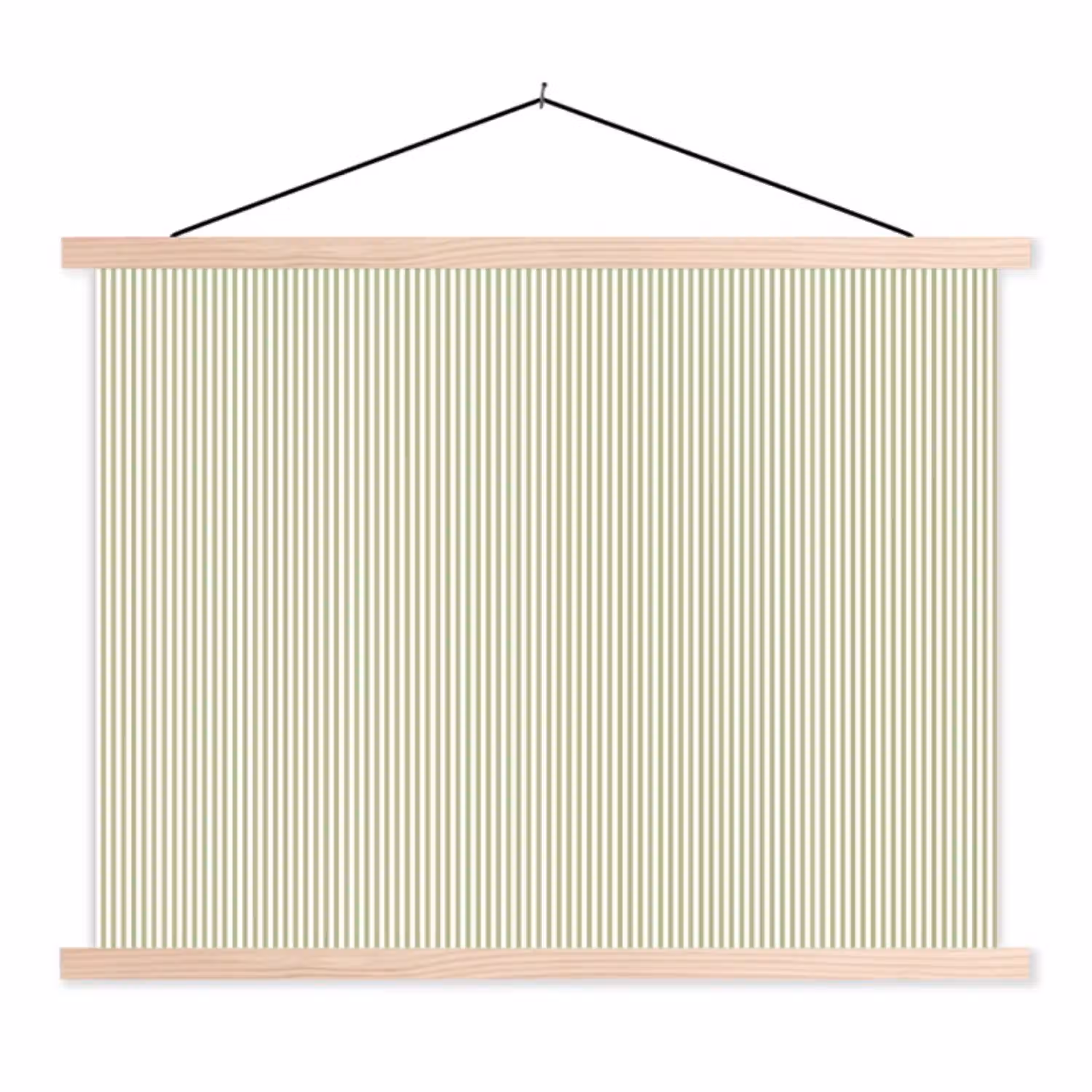 Saliegroen - Strepen - Minimalistisch - Patroon textielposter latten blank klein 122 -3d