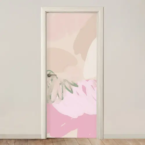 Roze - Kunst - Abstract - Modern deurposter klein -3d_beige