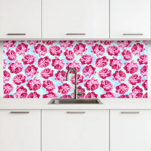 Bloemen - Rozen - Patroon keuken achterwand 2 middel 871 -3d
