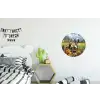 Ezels - Bloemen - Zomers Wandcirkel aluminium klein -kinderkamer