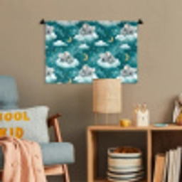 Koala's - Betoverend - Blauw Wandkleed katoen klein 269 -wsfeer4_kind