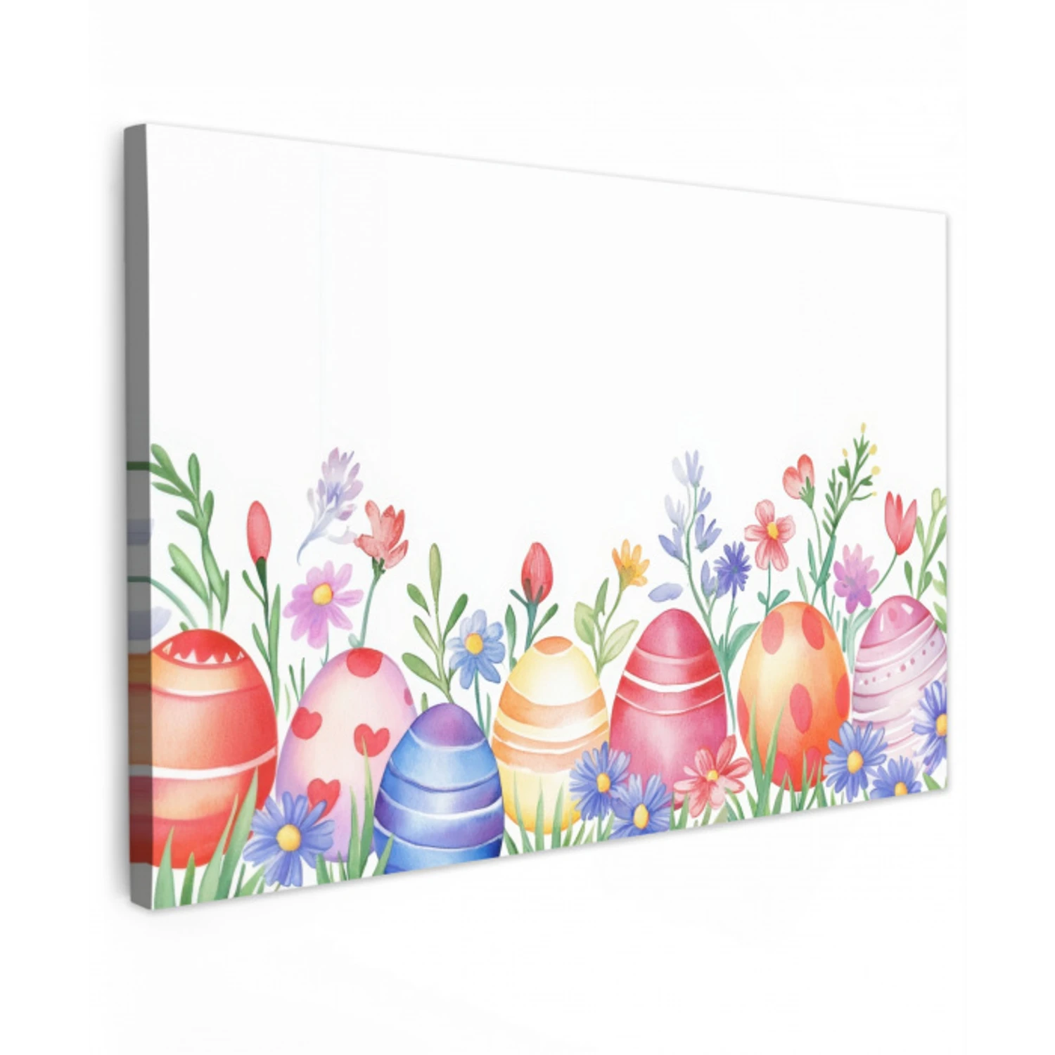 Bloementuin - Kleurrijk - Eieren Tuinposter op houten frame 2 cm dik klein -3d