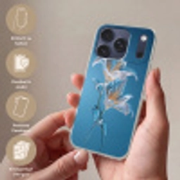 Lelies - Blauw - Glazen Telefoonhoesje iPhone 17 Pro klein -sfeer3_DE