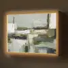 Penseelstreken - Groen - Abstract - Japandi Light Box met batterij (Wandlamp) middel -z3d_website