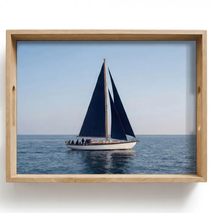 Zeilboot - Zee - Blauw Dienblad Rechthoek middel -z3d_shopping