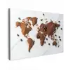 Wereldkaart - Koffie - Marmer canvas 2cm klein -z3d