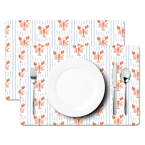 Zee - Kreeft - Oranje - Blauw Placemat vinyl groot 368 -zzsfeer2_Kitchenyeah-website