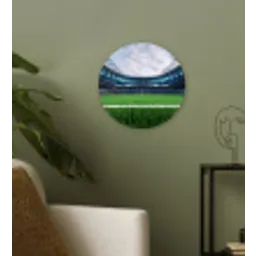 Voetbal - Stadion - Sport - Groen Wandcirkel kunststof plaat 5mm dik klein -sfeer3