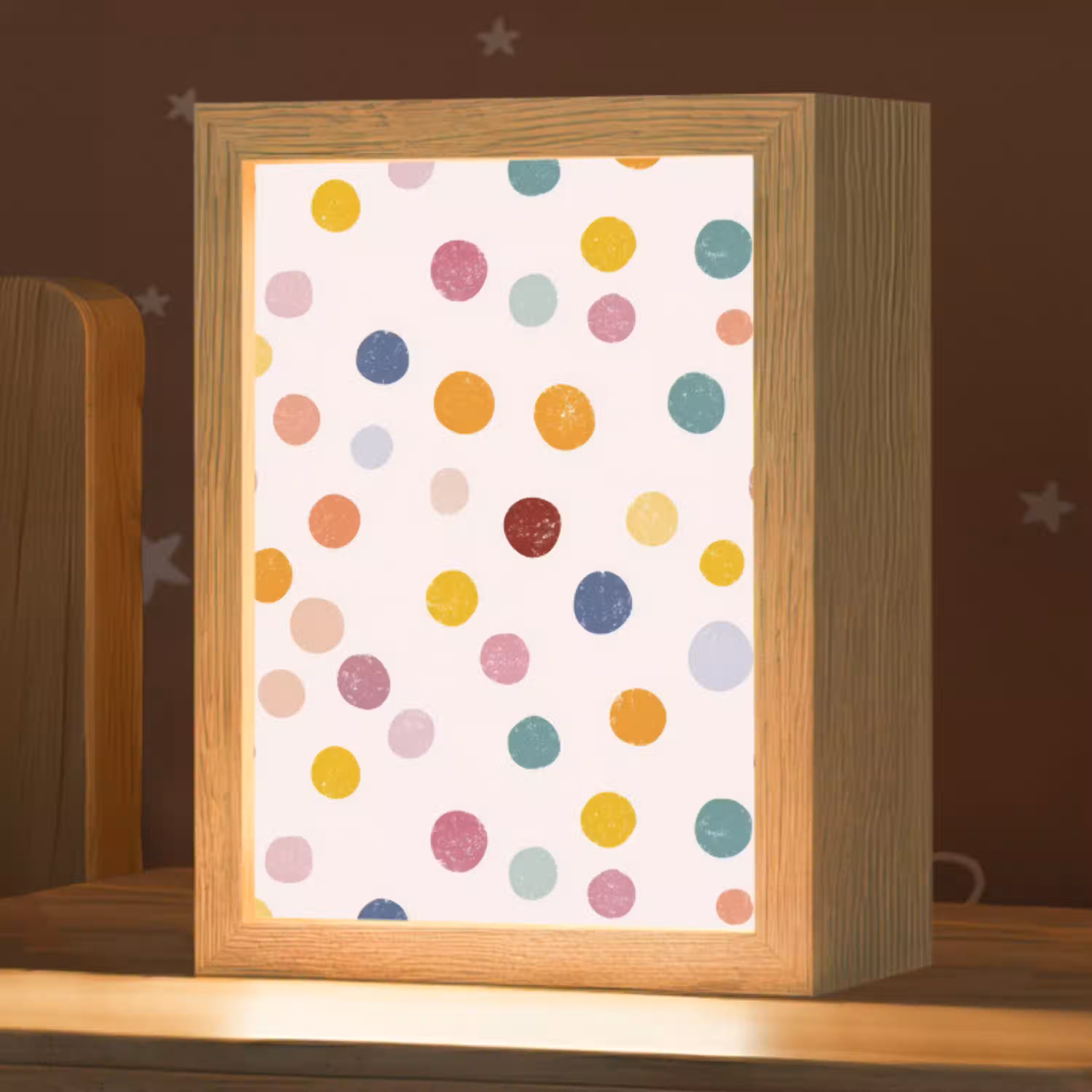 Stippen - Subtiel - Kleurrijk Light Box met kabel (Kinderlampje) klein 904 -zzz_3d_website