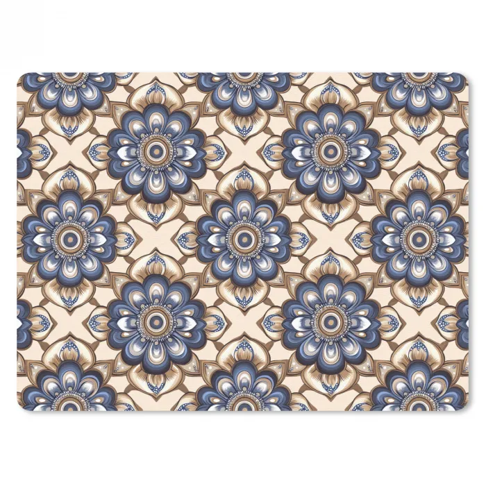 Floraal - Ornament - Blauw muismat rubber klein 262 -3d