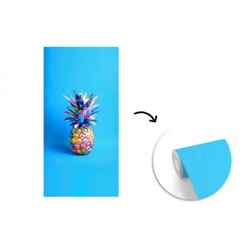 Ananas - Blauw - Tropisch - Vrolijk fotobehang vinyl groot -3d
