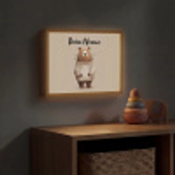 Beer - Witte bloemen - Knus Light Box met batterij (Wandlamp kind) middel -sfeer5_kind