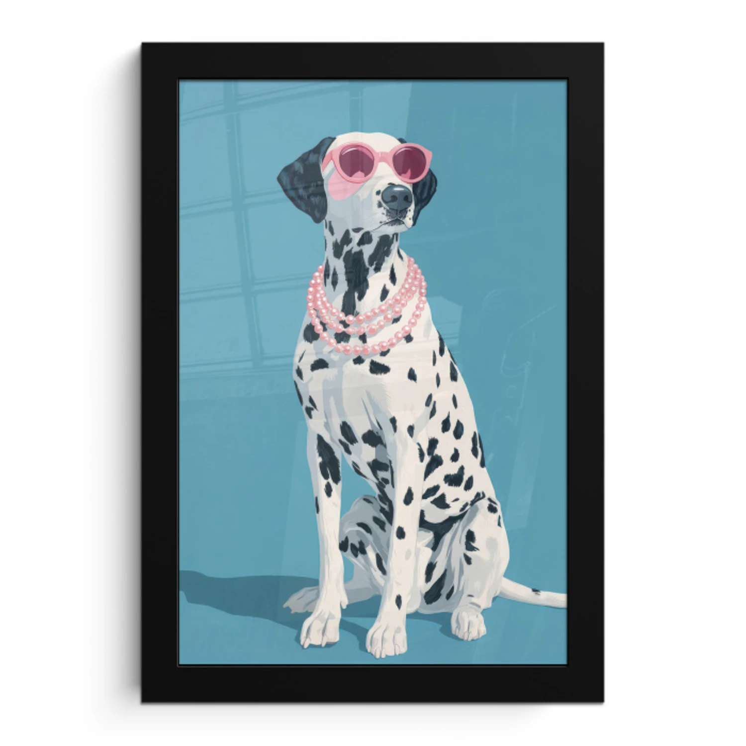 Dalmatiër - Zonnebril - Blauw fotolijst zwart zonder passe partout klein -3d