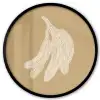 Bananen - Beige - Lijntekening - Minimalistisch Fotolijst rond zonder passe partout klein -3d