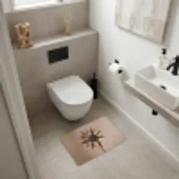 Droogbloem - Protea - Vintage - Beige - Rustiek Badmat klein -sfeer4