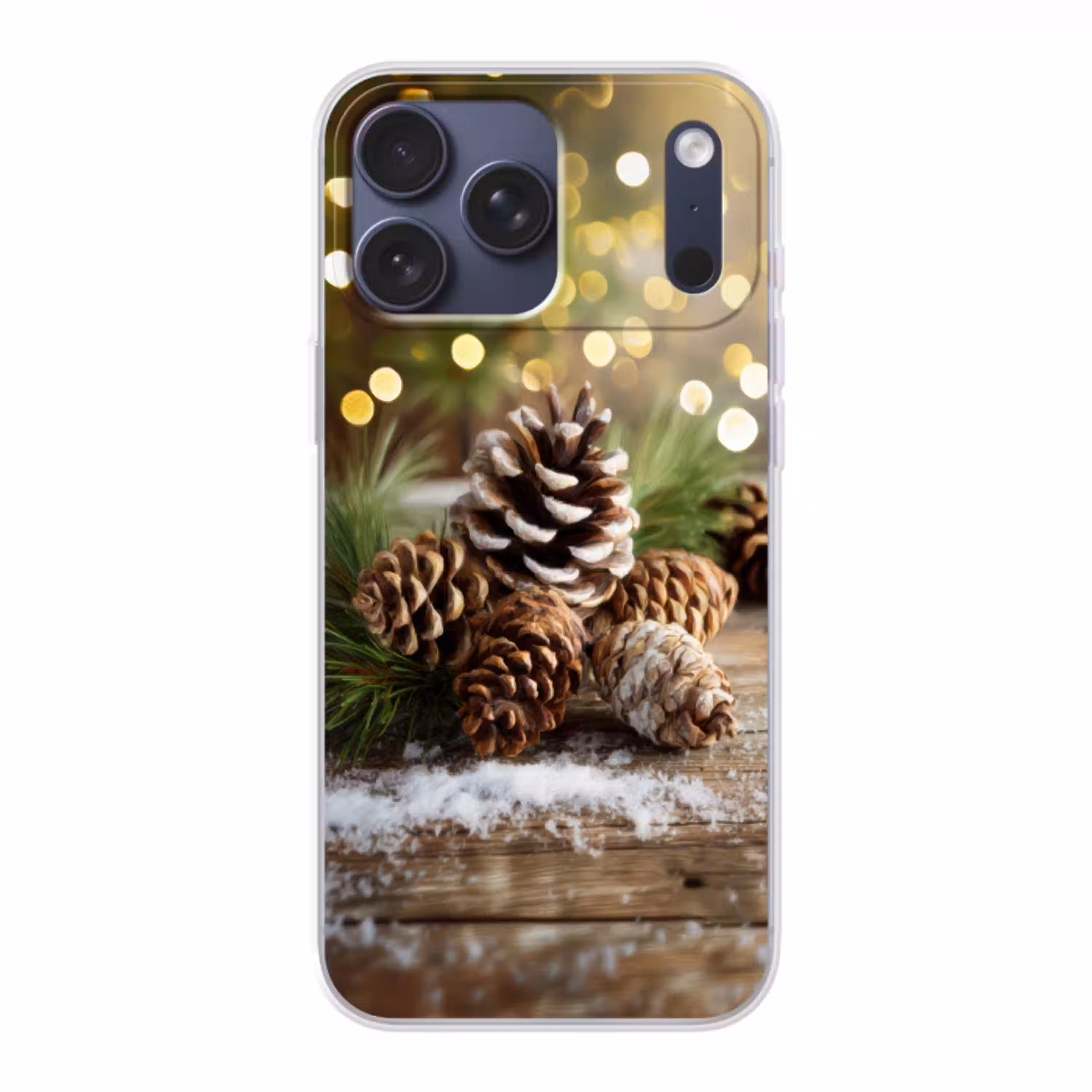 Dennenappels - Kerstsfeer - Bruin - Groen Telefoonhoesje iPhone 17 Pro Max klein -3d