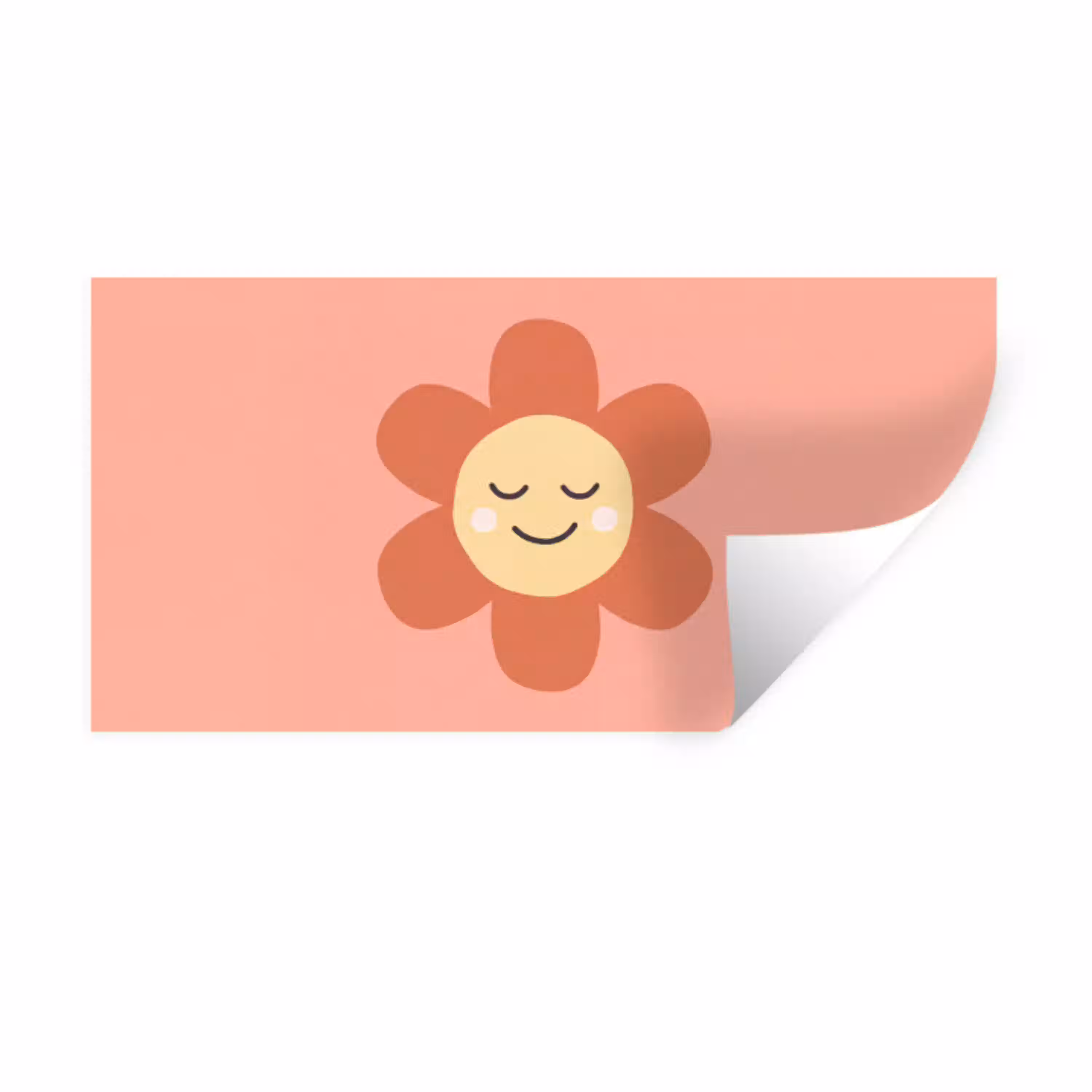 Bloemen - Tekenfilm - Kind - Roze Muursticker klein -3d