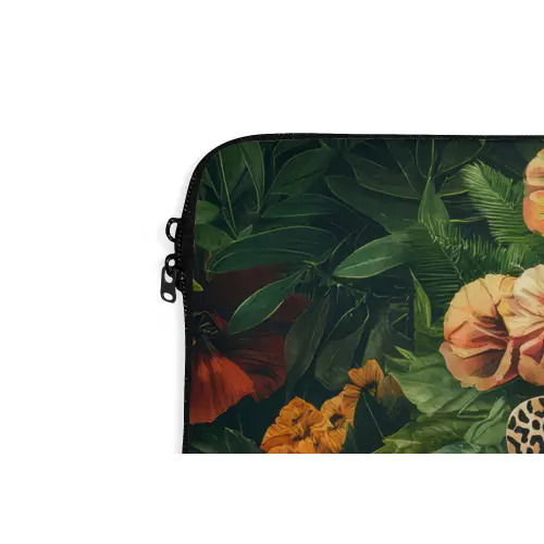 Vrouw - Panterprint - Jungle - Natuur - Luxe laptophoes neopreen klein -detail