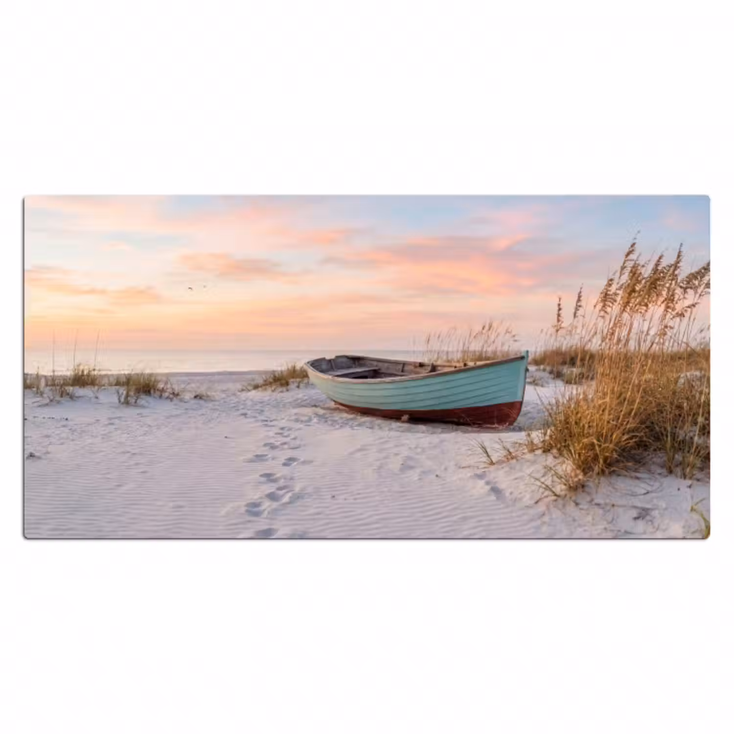 Schreibtischunterlage - Rustikal - Ruderboot - Sandstrand