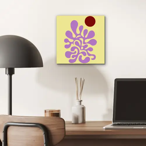 Koraal - Cirkel - Abstract - Geel aluminium wit klein -sfeer5