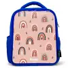 Roze regenbogen patroon Kinderrugzak - Blauw middel -3d