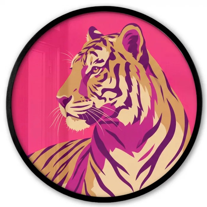 Tijger - Modern - Neon Fotolijst rond zonder passe partout klein -3d