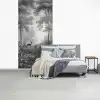 Bos - Hert - Zwart - Wit fotobehang vinyl groot -slaapkamer