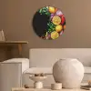 Citroenen - Peper - Kruiden - Graffiti - Verf - Abstract Akoestische PET Vilt - Rond klein -sfeer1