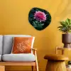 Blad - Chrysant - Roze - Schaduw Wandcirkel Organisch Forex 3mm klein -sfeer4