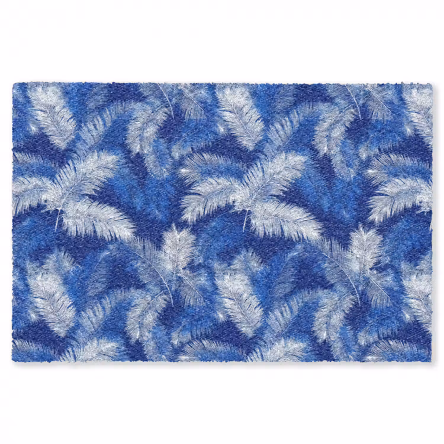 Teppich - Palmenblatt - Muster - Blau