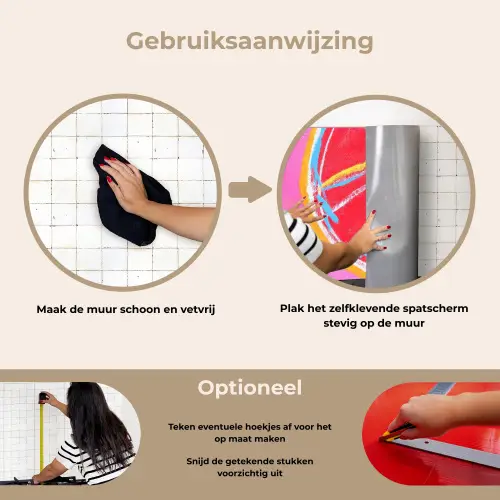 Grapefruit - Geschilderd - Roze - Strepen keuken achterwand spatscherm klein -gebruiksaanwijzing_NL
