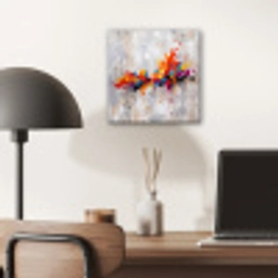 Abstract - Schilderij - Kleurrijk - Dynamisch aluminium wit klein -sfeer5