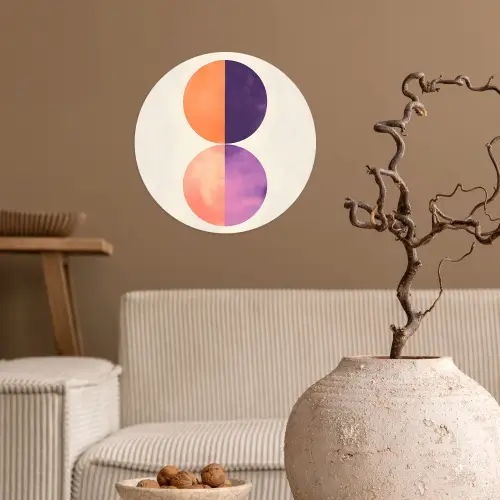 Abstract - Cirkels - Paars Wandcirkel behangsticker klein -sfeer1