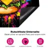 Hamburger - Graffiti - Verf - Kleurrijk - Eten - Abstract Inductie beschermer vinyl 3mm middel -zzzzzzz-lf-onderkant