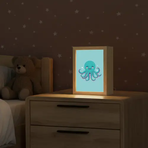 Octopus - Blauw - Gezicht Light Box met kabel klein -sfeer1_kind
