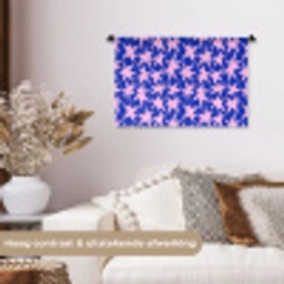 Modern - Sterren - Blauw Wandkleed katoen klein 269 -sfeer1