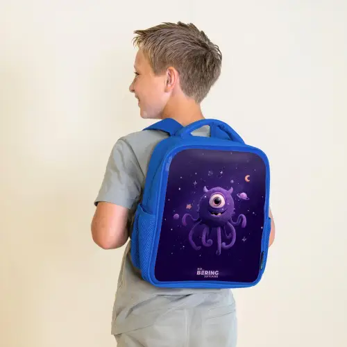 Kosmisch tentakelmonster Kinderrugzak - Blauw middel -sfeer2