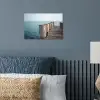 Houten steiger - Helderblauwe lucht poster papier klein -sfeer2