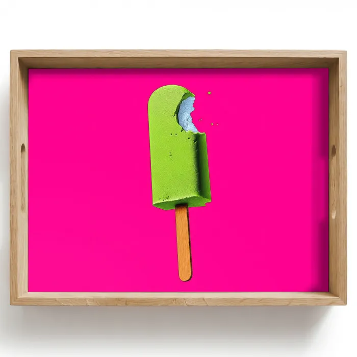 Ijsje - Stokje - Minimalistisch - Groen Dienblad Rechthoek middel -z3d_shopping