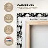 Silhouet - Bloemen - Wit - Zwart canvas 2cm xxl 828 -sfeer2